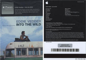Eddie Vedder Into The Wild Deluxe Edition w Bonus tracks (2007 iTunes card) - Hologram cover
